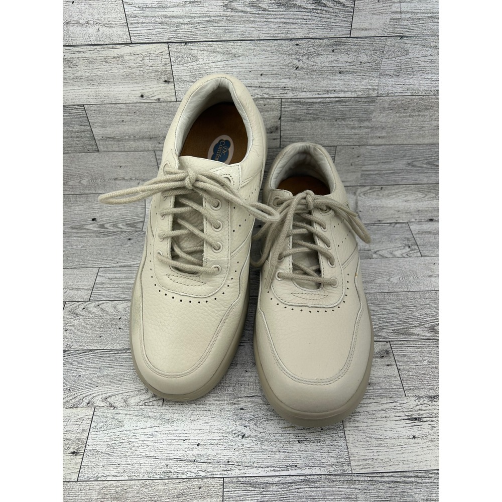 Dr Comfort Patty Leather Lace Up‎ Comfort Shoes Cream Size 9 M
